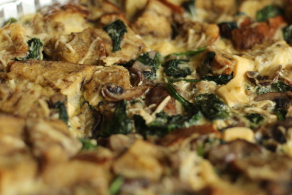 Bake at home, mushroom, spinach